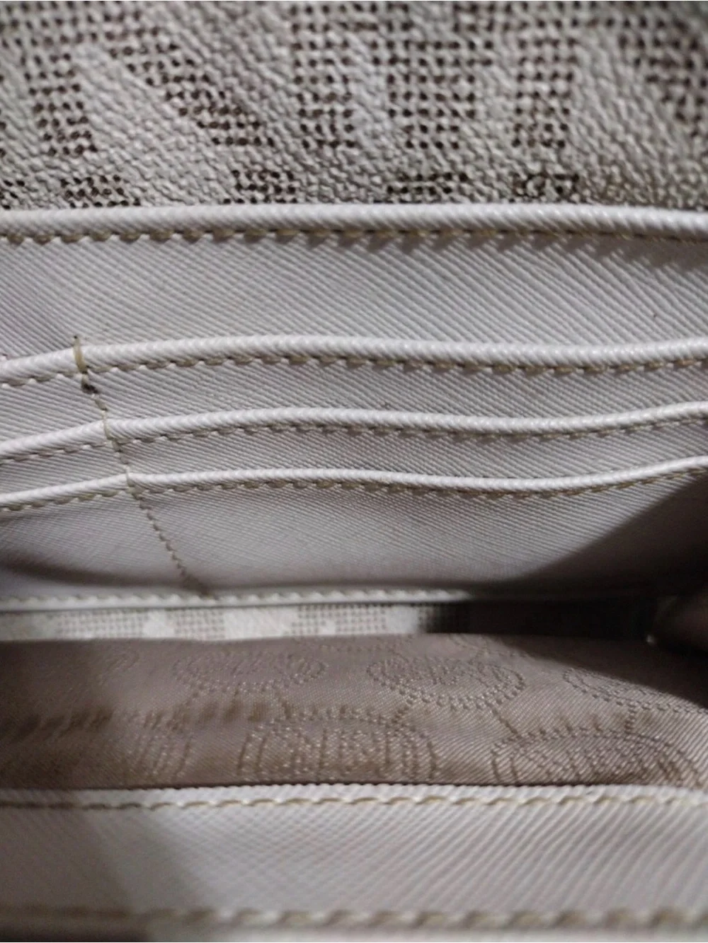 Michael Kors Beige and Brown MK Logo Crossbody Bag